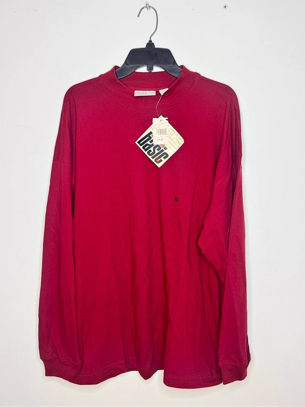 basic Long Sleeve Tee in Purple & Red & Blue NWT Vintage set of 3